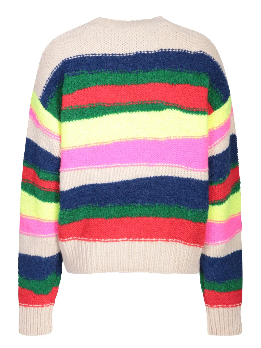 Horizontal-Stripe Chunky-Knit Crewneck Jumper