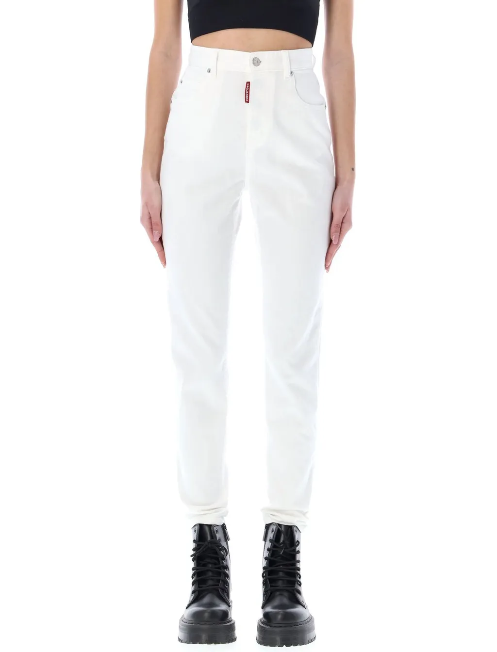High-Waisted Slim-Fit Jeans