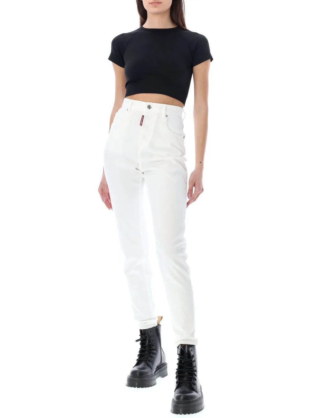 High-Waisted Slim-Fit Jeans