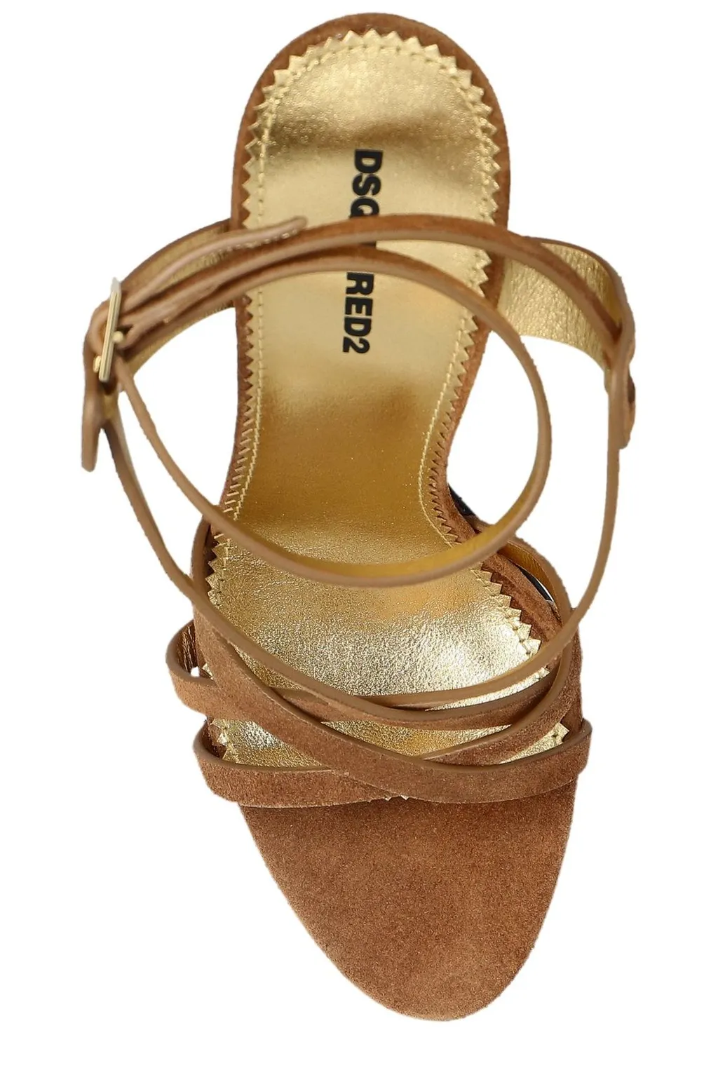 Twin Crossover-Strap Heeled Sandals