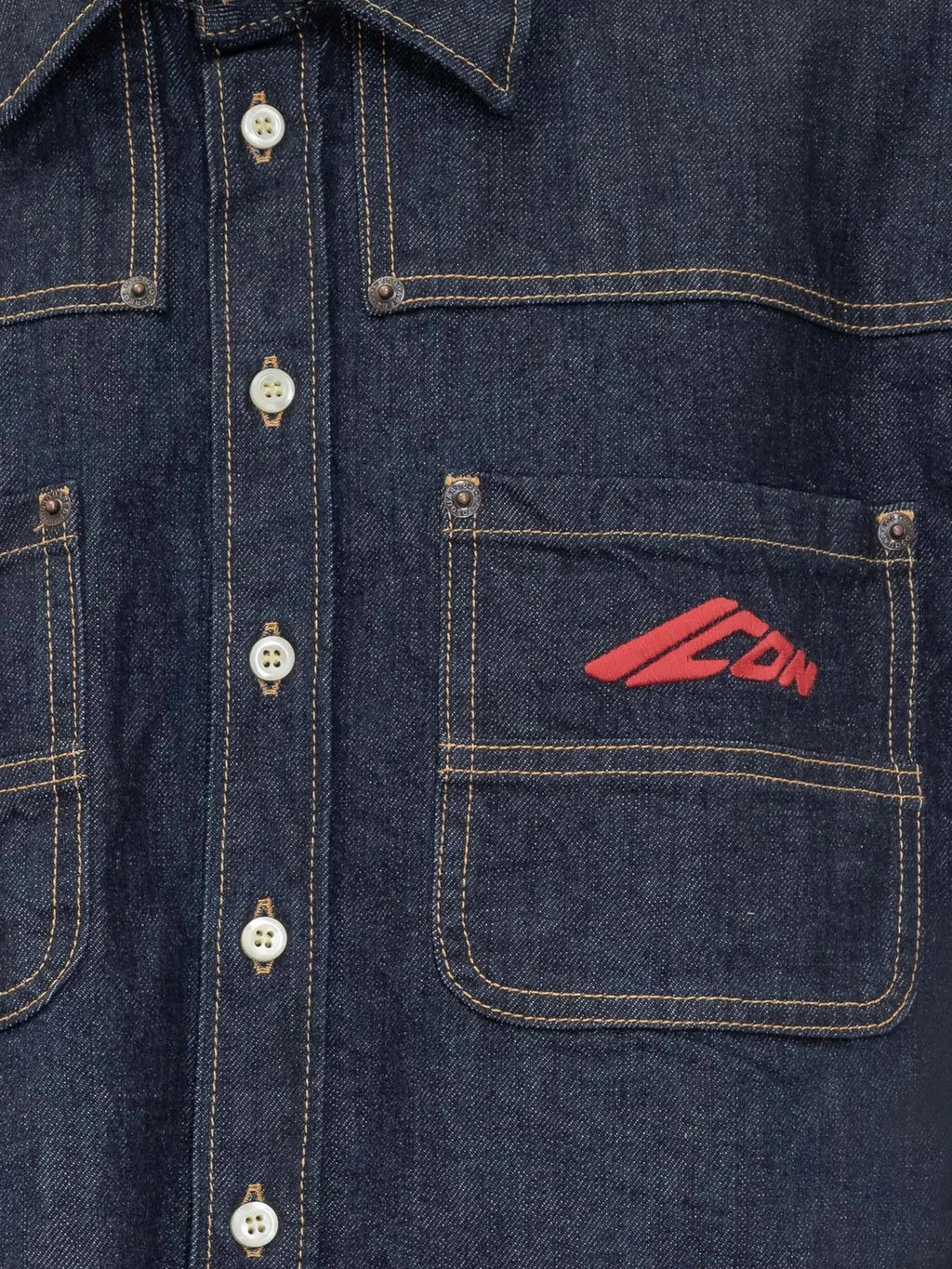 Icon Logo Embroidered Denim Shirt