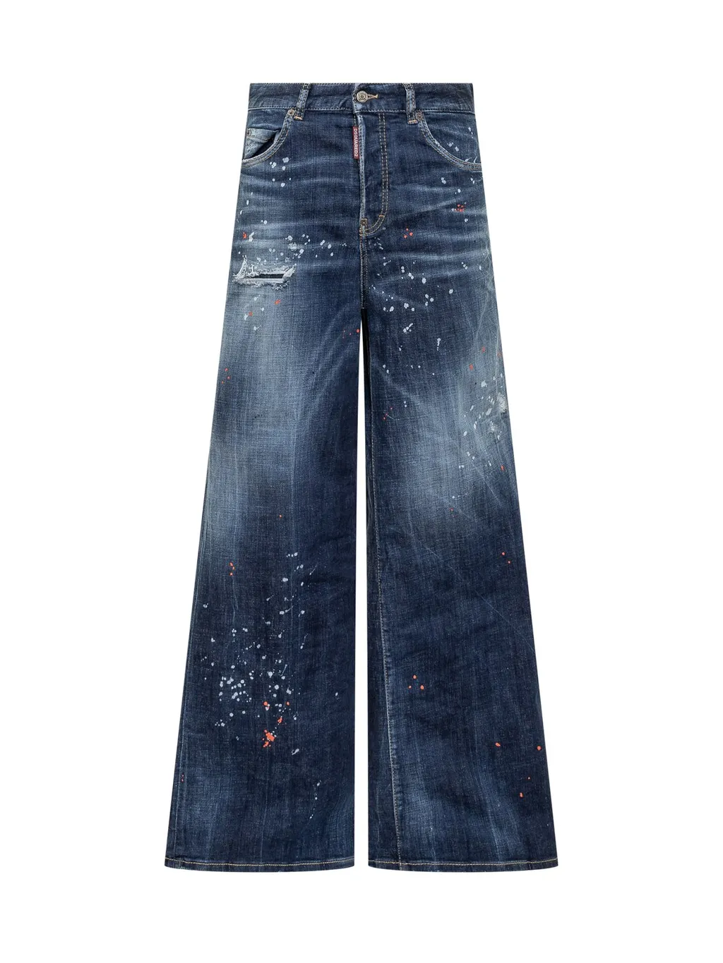 Logo-Patch Distressed Jeans