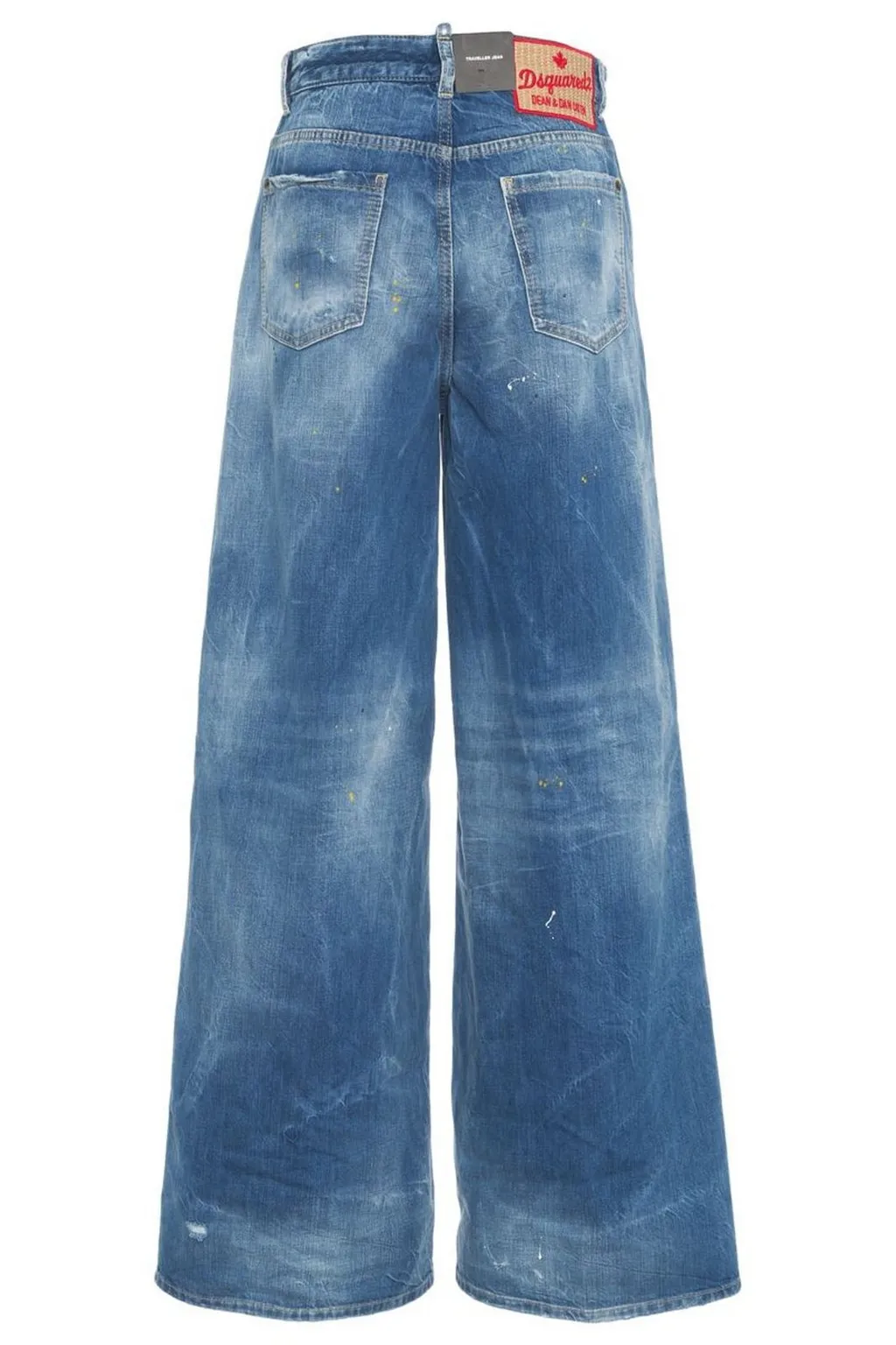 Wide-Leg Distressed Jeans