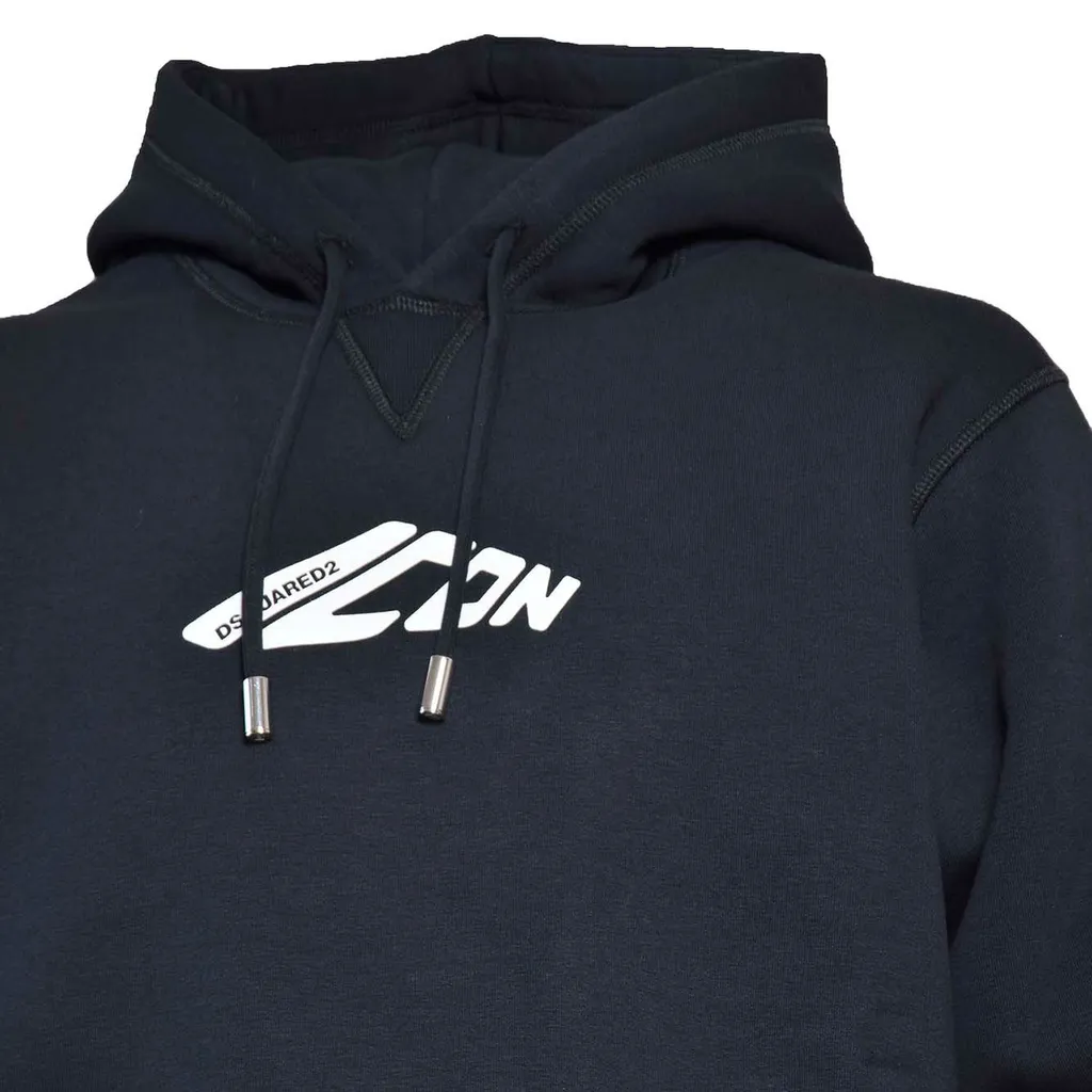 D2 Logo Printed Drawstring Hoodie