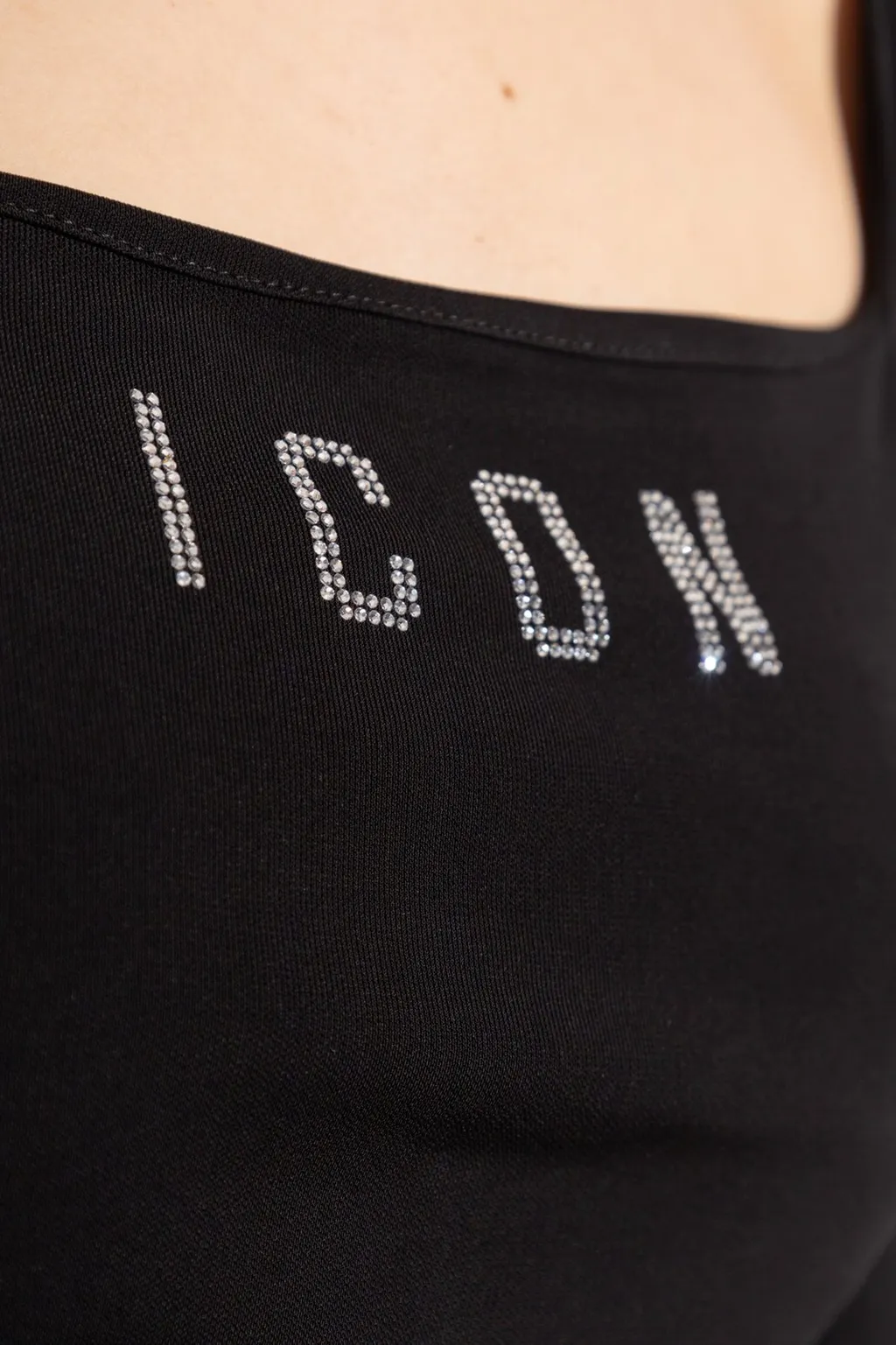 Icon Logo Embellished Square Neck Mini Dress
