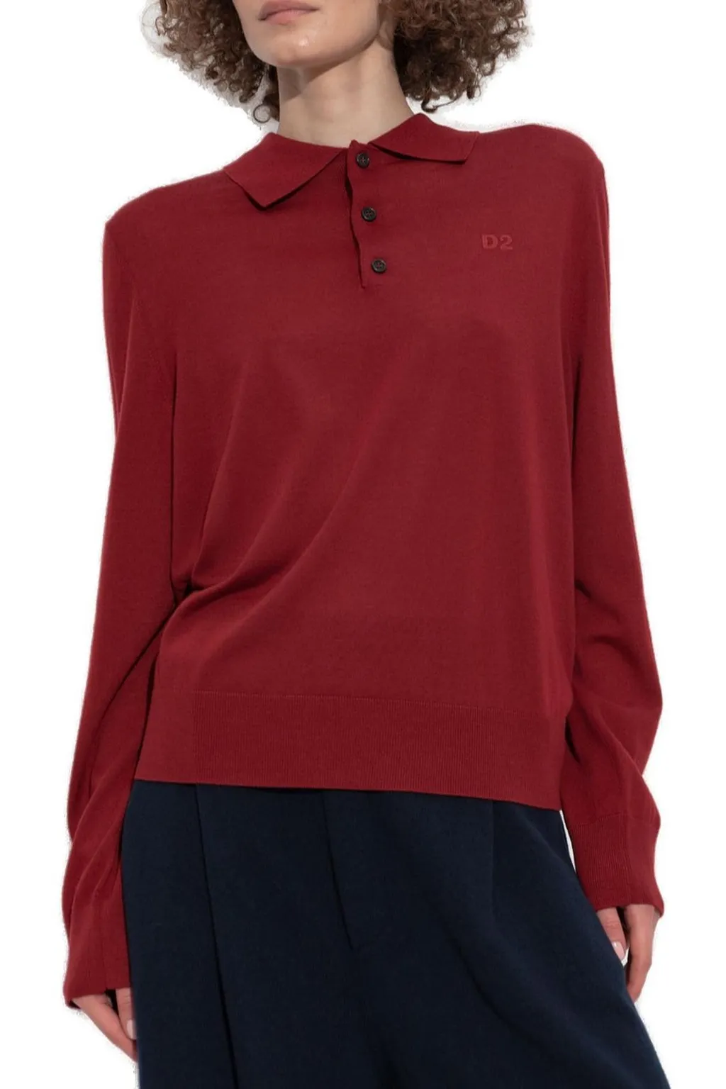Polo Collar Long Sleeved Jumper