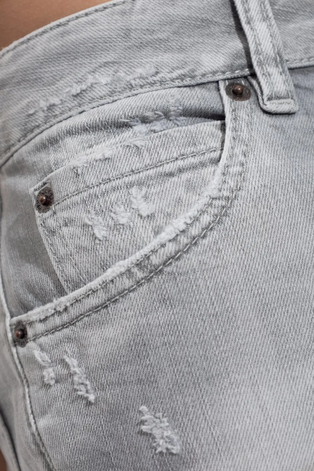 Brushed Wash Distressed Boston Jeans