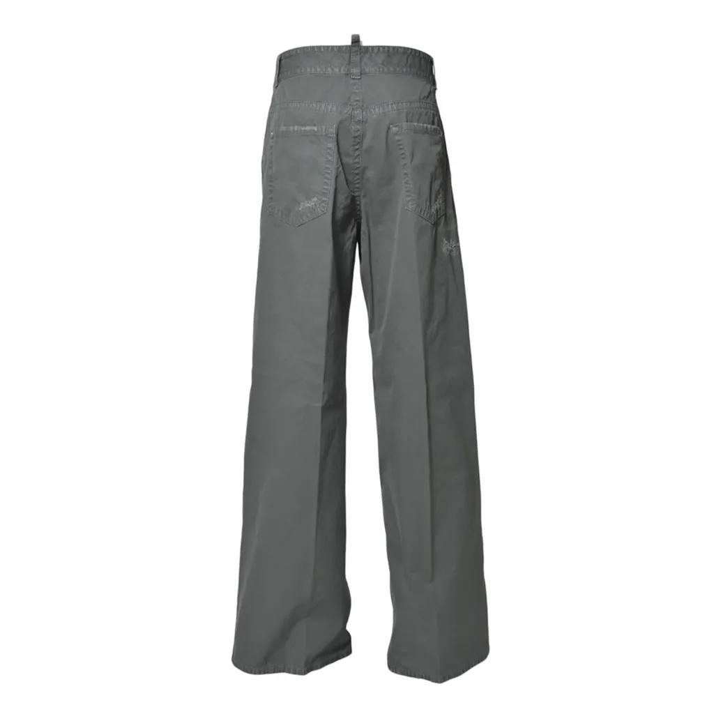 Distressed Straight-Leg Trousers