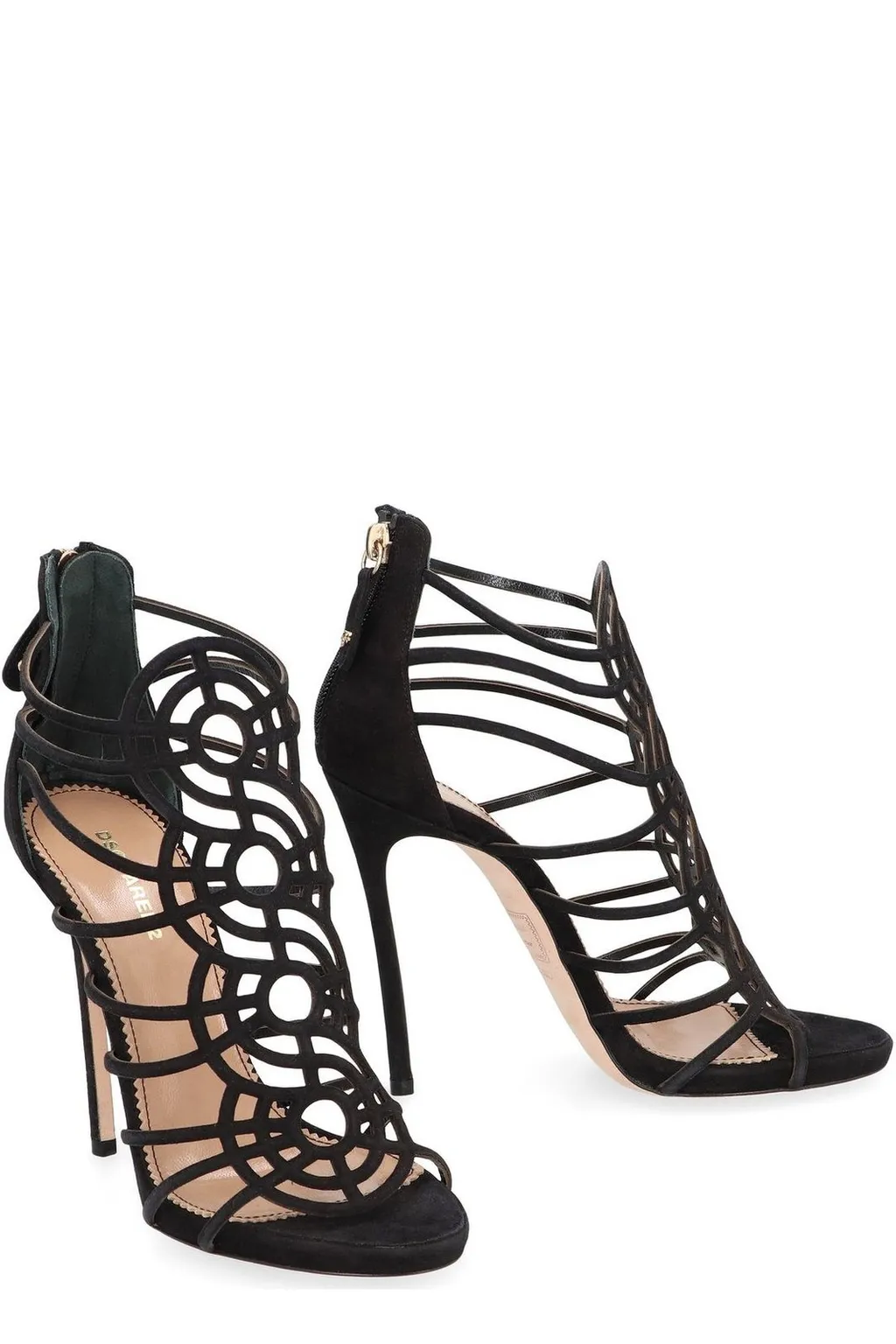 Zipped High-Heeled Sandals