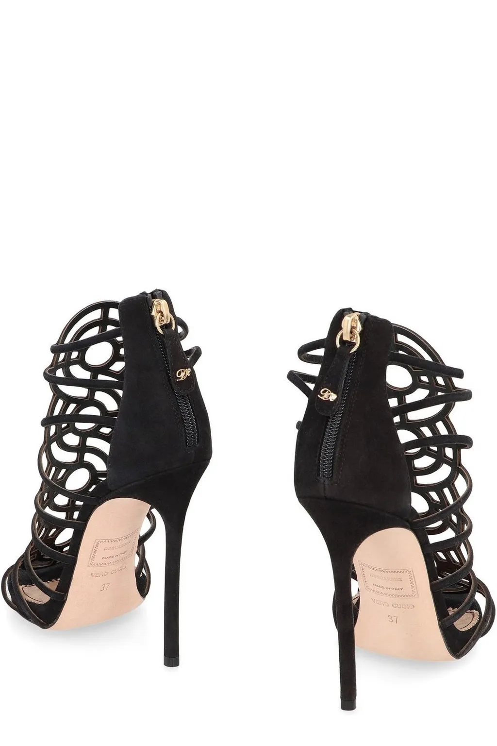 Zipped High-Heeled Sandals