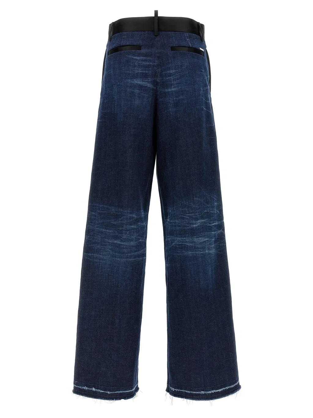 Distressed Wide-Leg Jeans