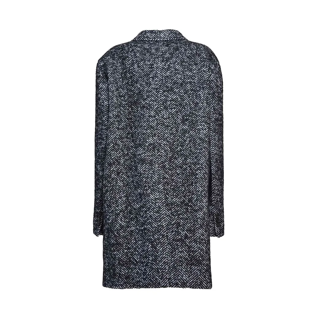 Single-Breasted Herringbone Coat
