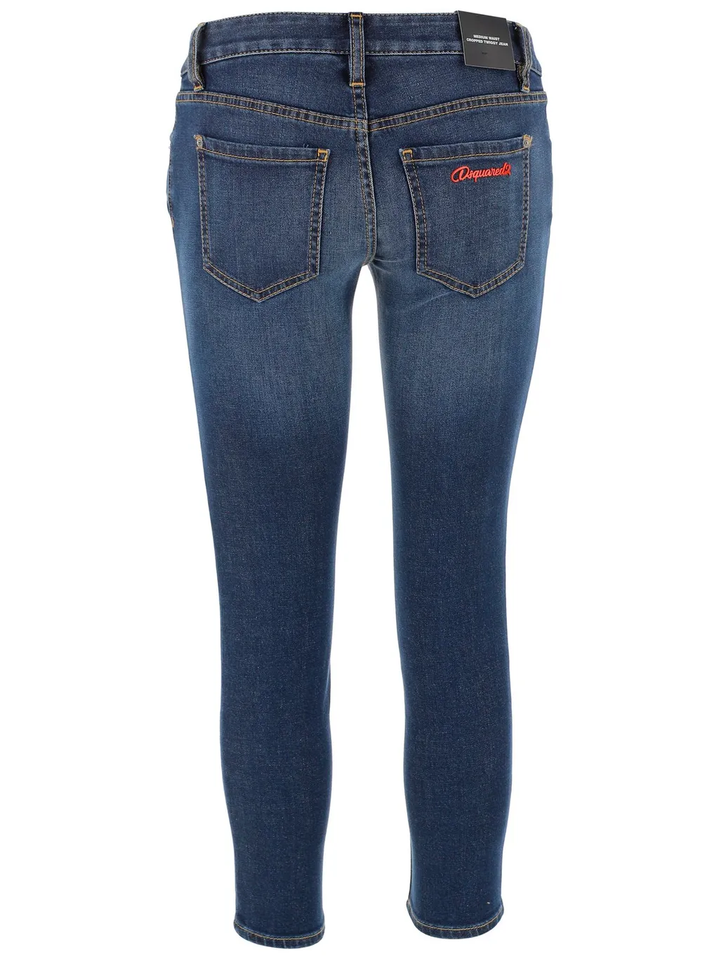 Logo Appliqué Mid-Rise Cropped Jeans
