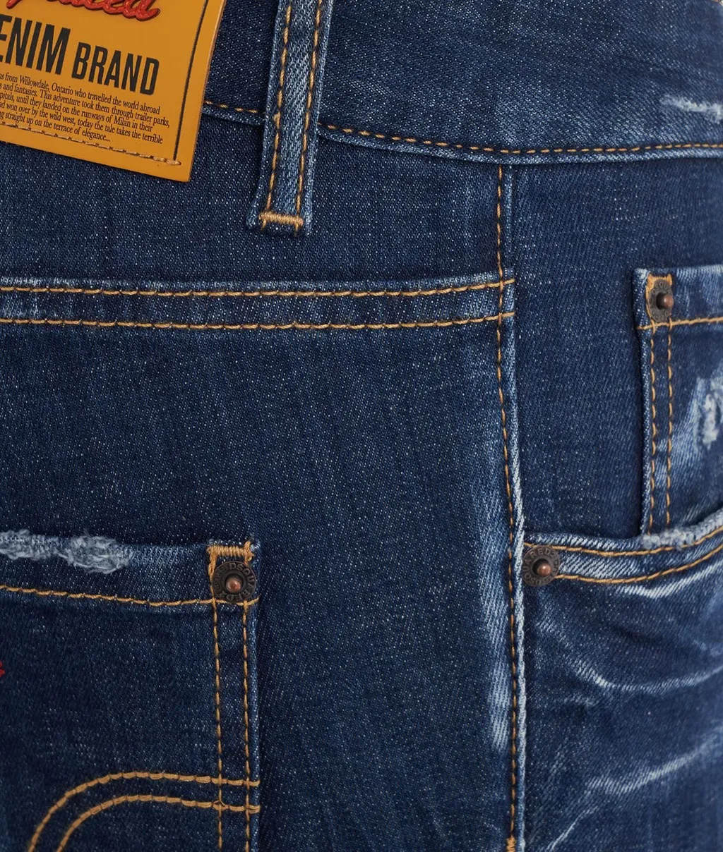 Distressed Mid-Rise Jeans