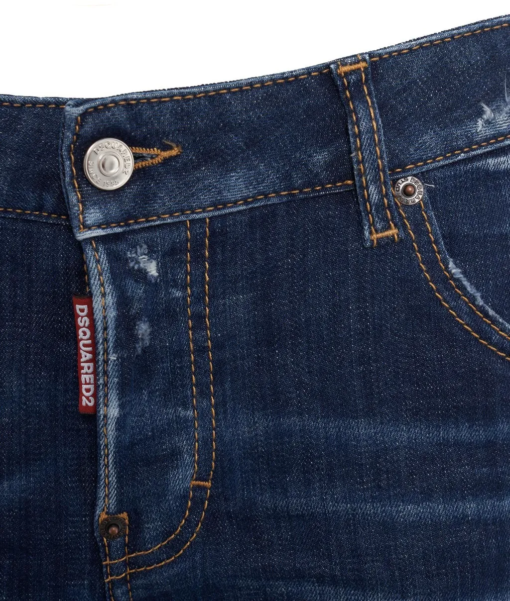 Distressed Mid-Rise Jeans