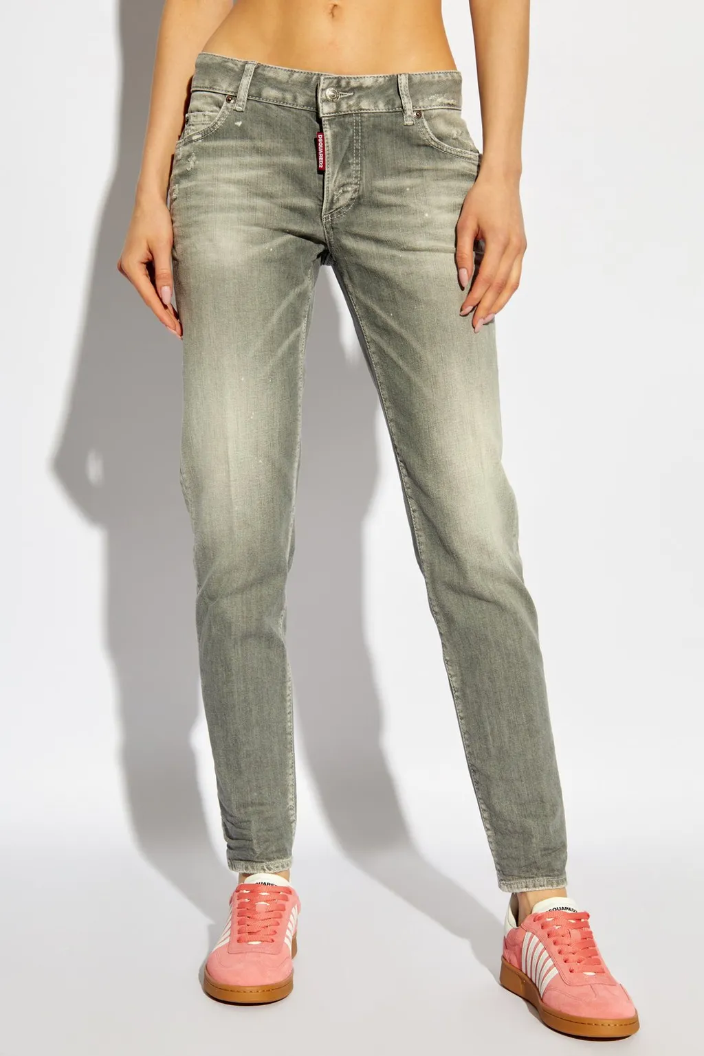 Distressed Straight-Leg Jeans