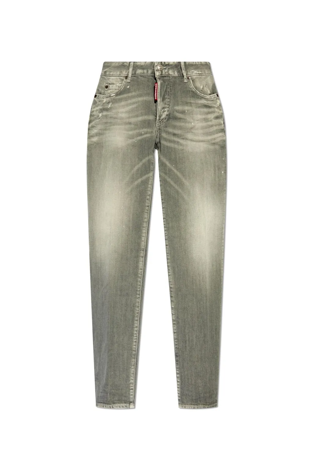 Distressed Straight-Leg Jeans