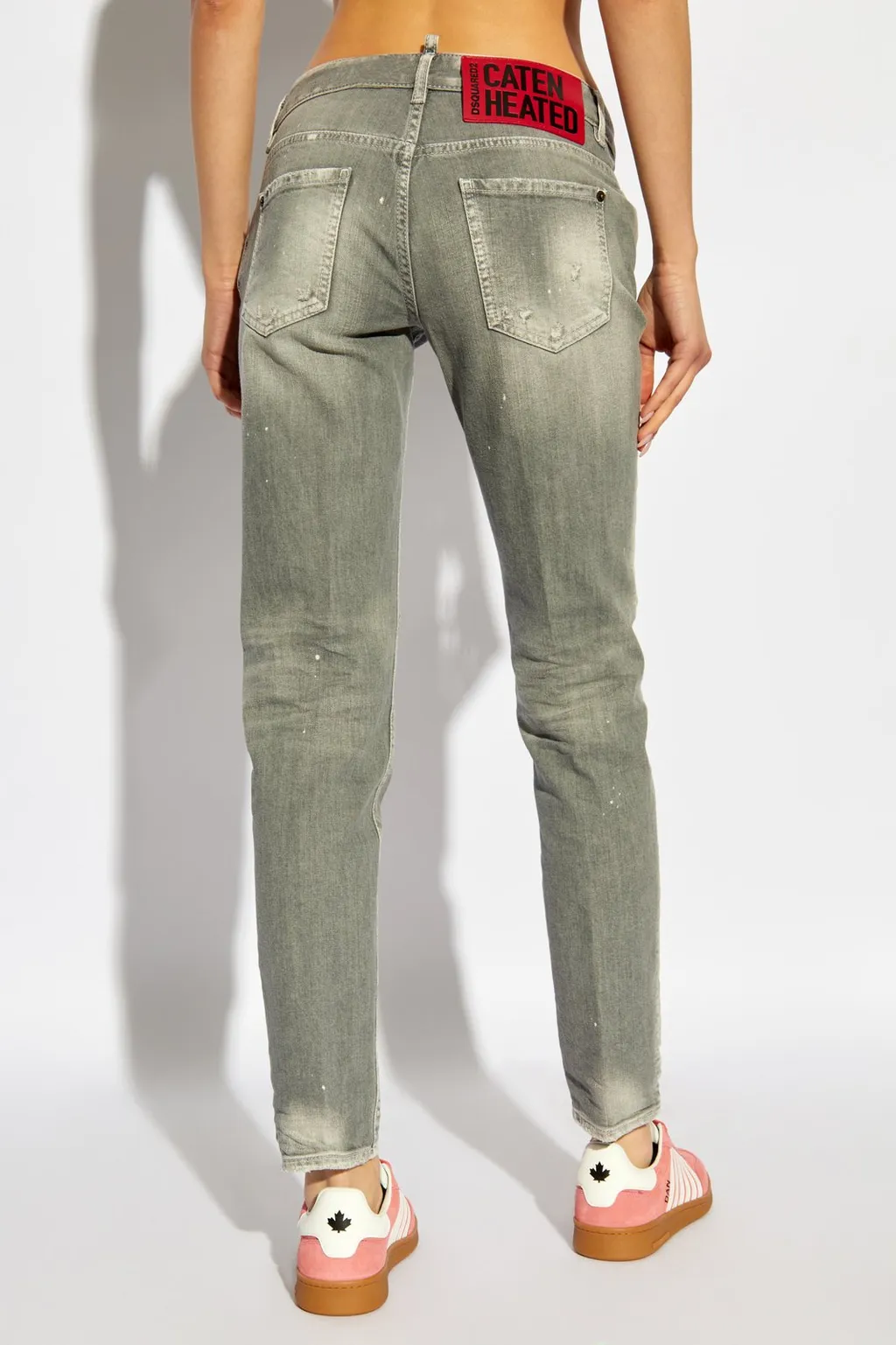 Distressed Straight-Leg Jeans