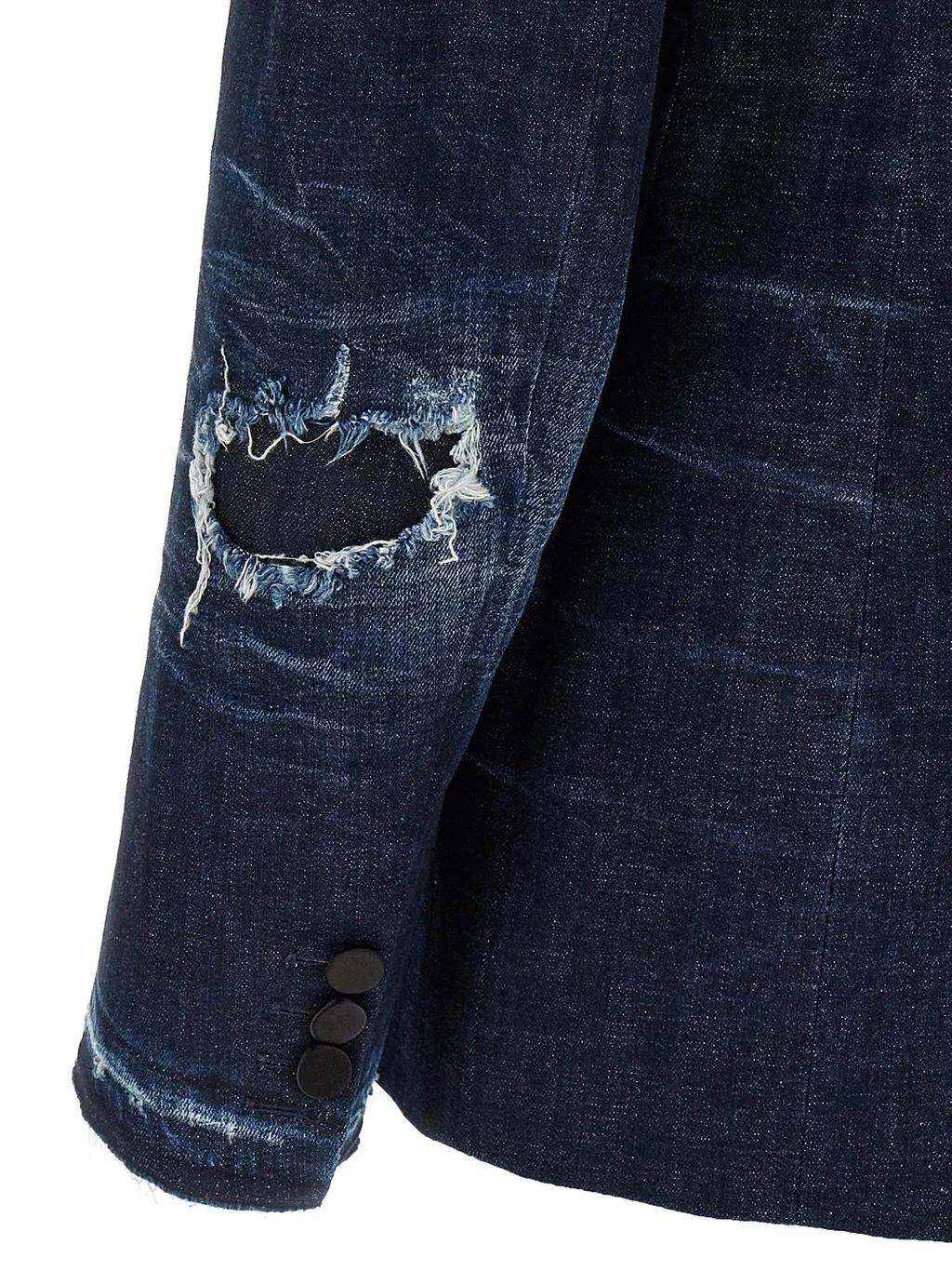 Distressed Denim Blazer