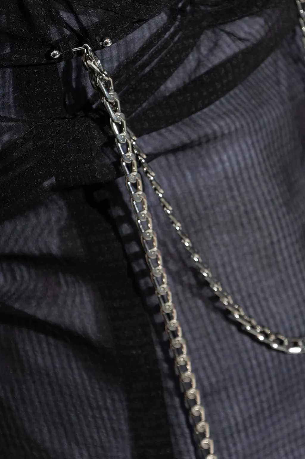 Pierced Apron Layered Effect Mini Dress