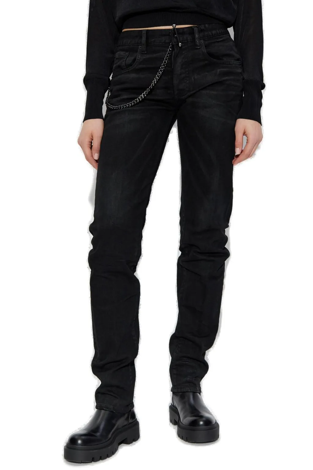 Chain Detailed Slim Fit Jeans