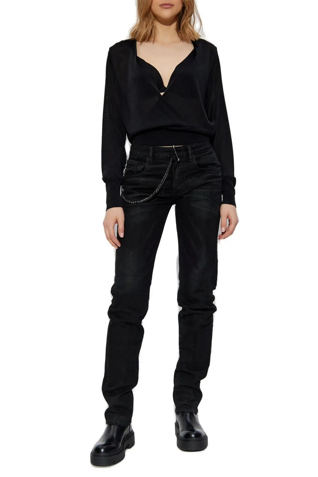 Chain Detailed Slim Fit Jeans