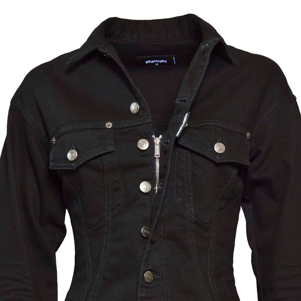 Logo Patch Denim Shirt Dress