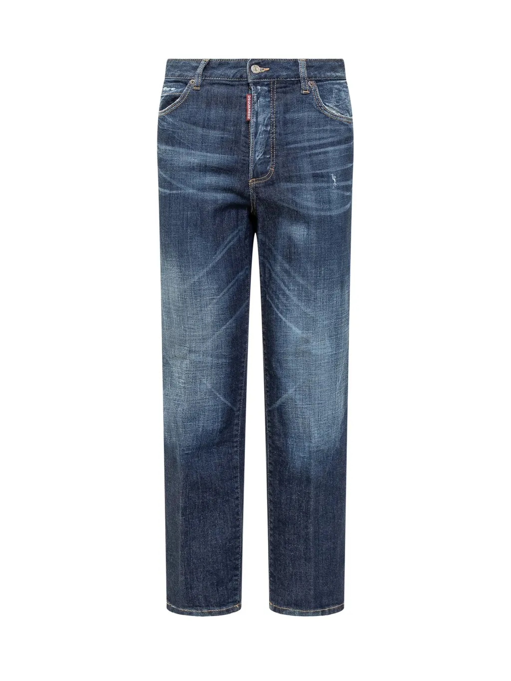 Logo-Patch Distressed Jeans