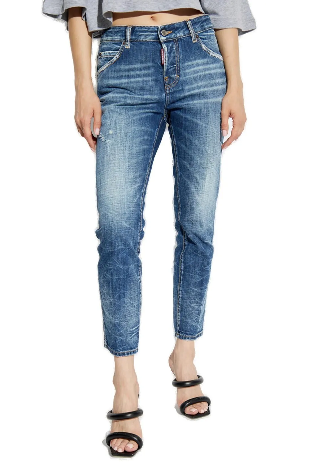 Distressed Cropped Jeans