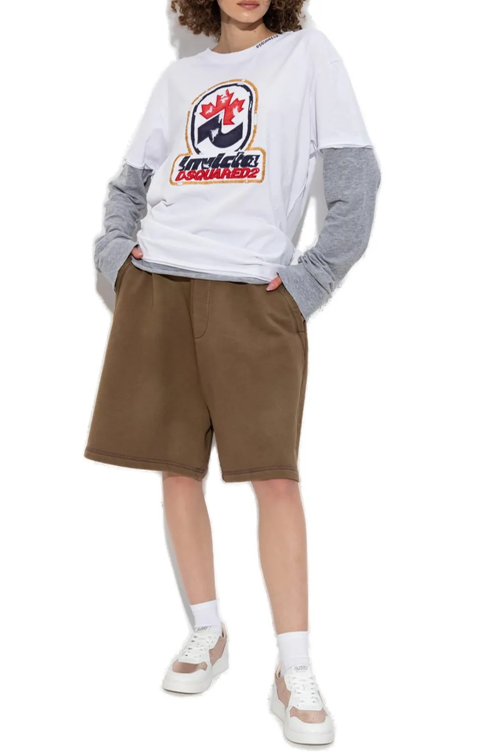 Logo-Printed Elasticated Waistband Shorts