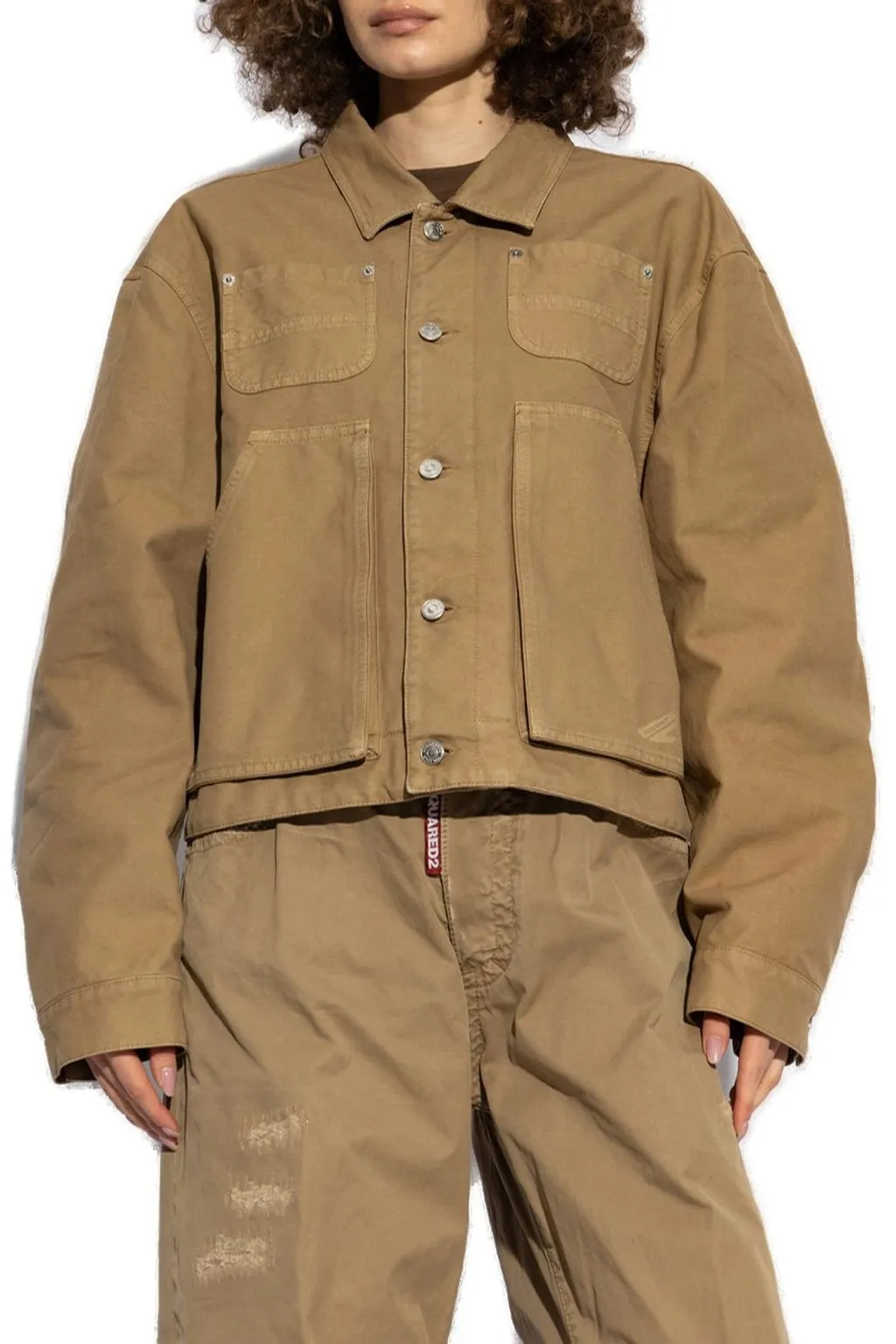 Button-Up Straight Hem Jacket