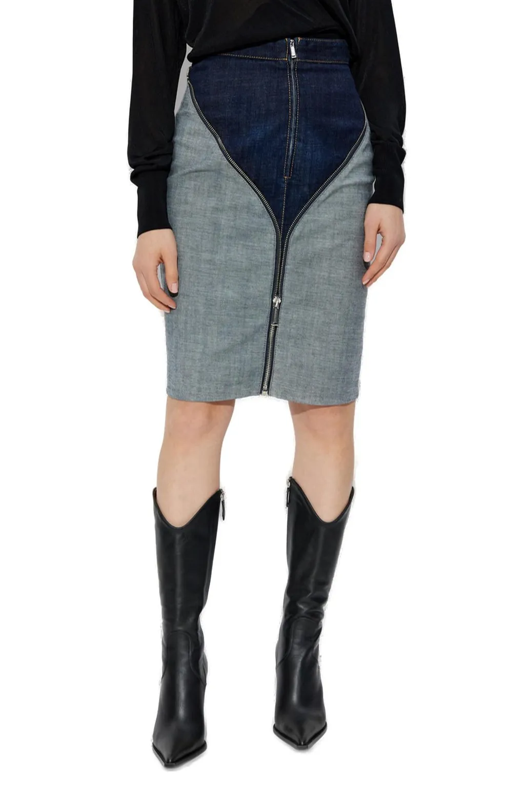 Urban Wash Upside Midi Denim Skirt