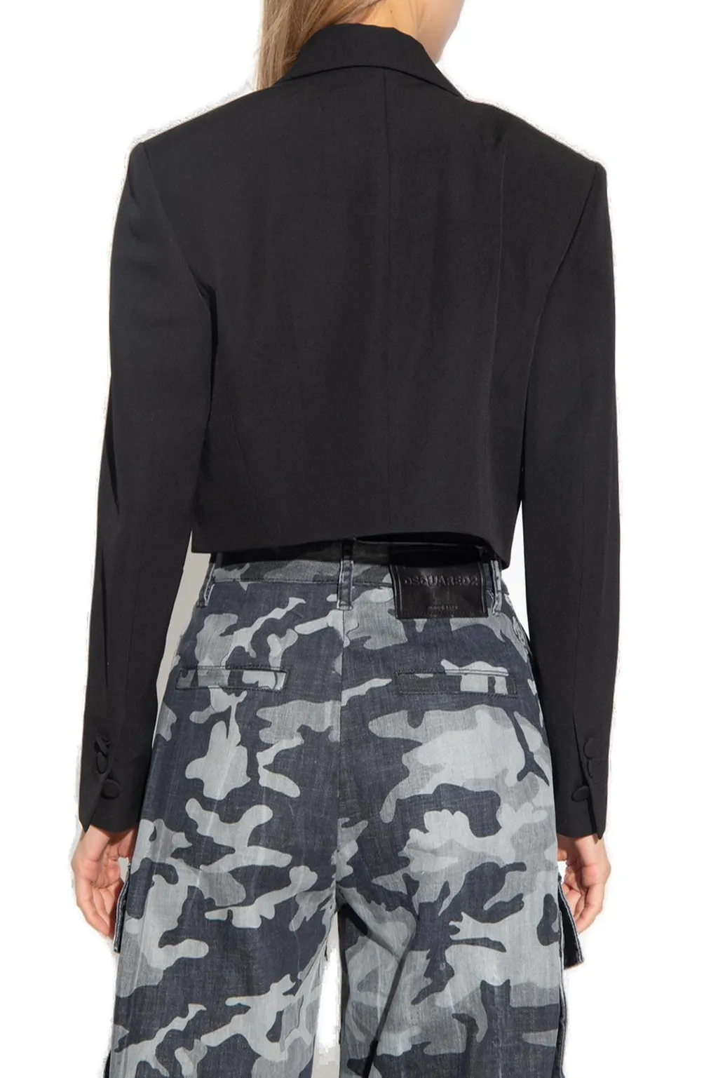 Single-Breasted Tailored Cropped Blazer