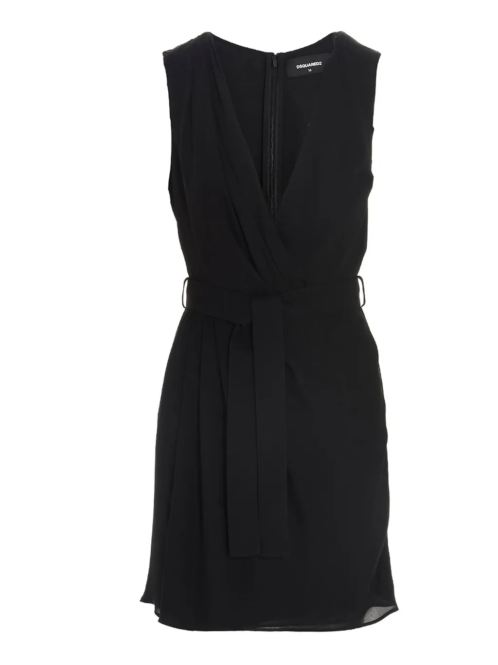 Belted V-Neck Dress
