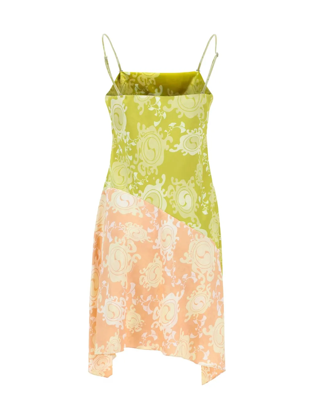 Floral-Printed Asymmetric Hem Draped Dress