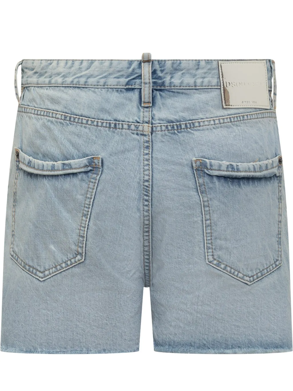Logo-Patch Distressed Denim Shorts