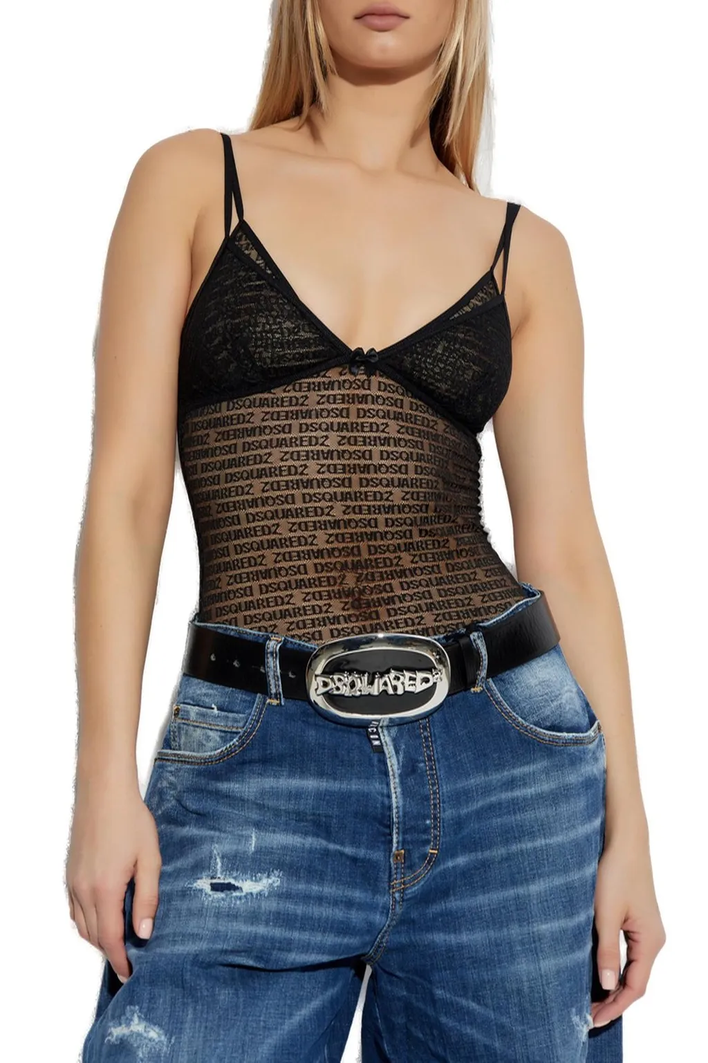 Allover Logo Lace Camisole Top