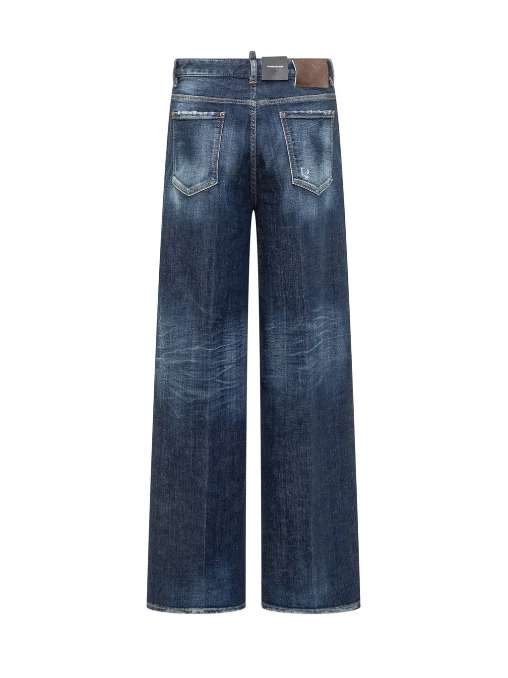 Distressed Wide-Leg Jeans