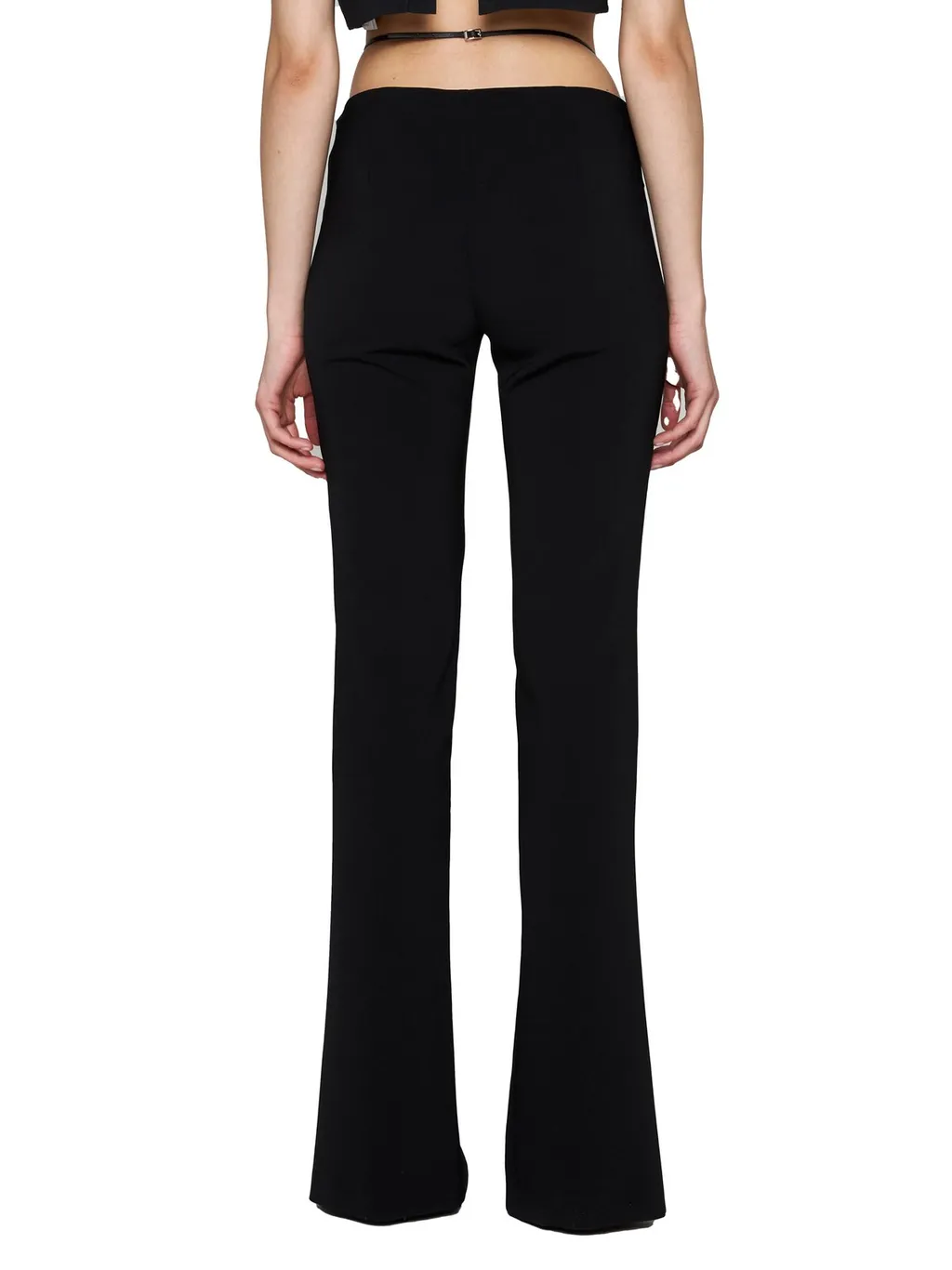 Strap Detailed Buckled Flared Pants