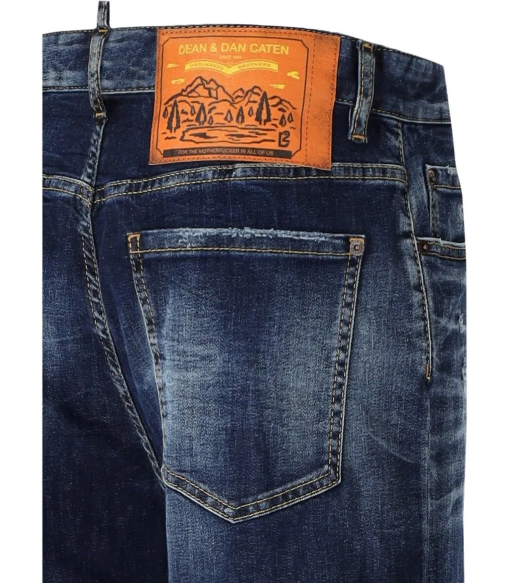 Distressed Wide-Leg Jeans