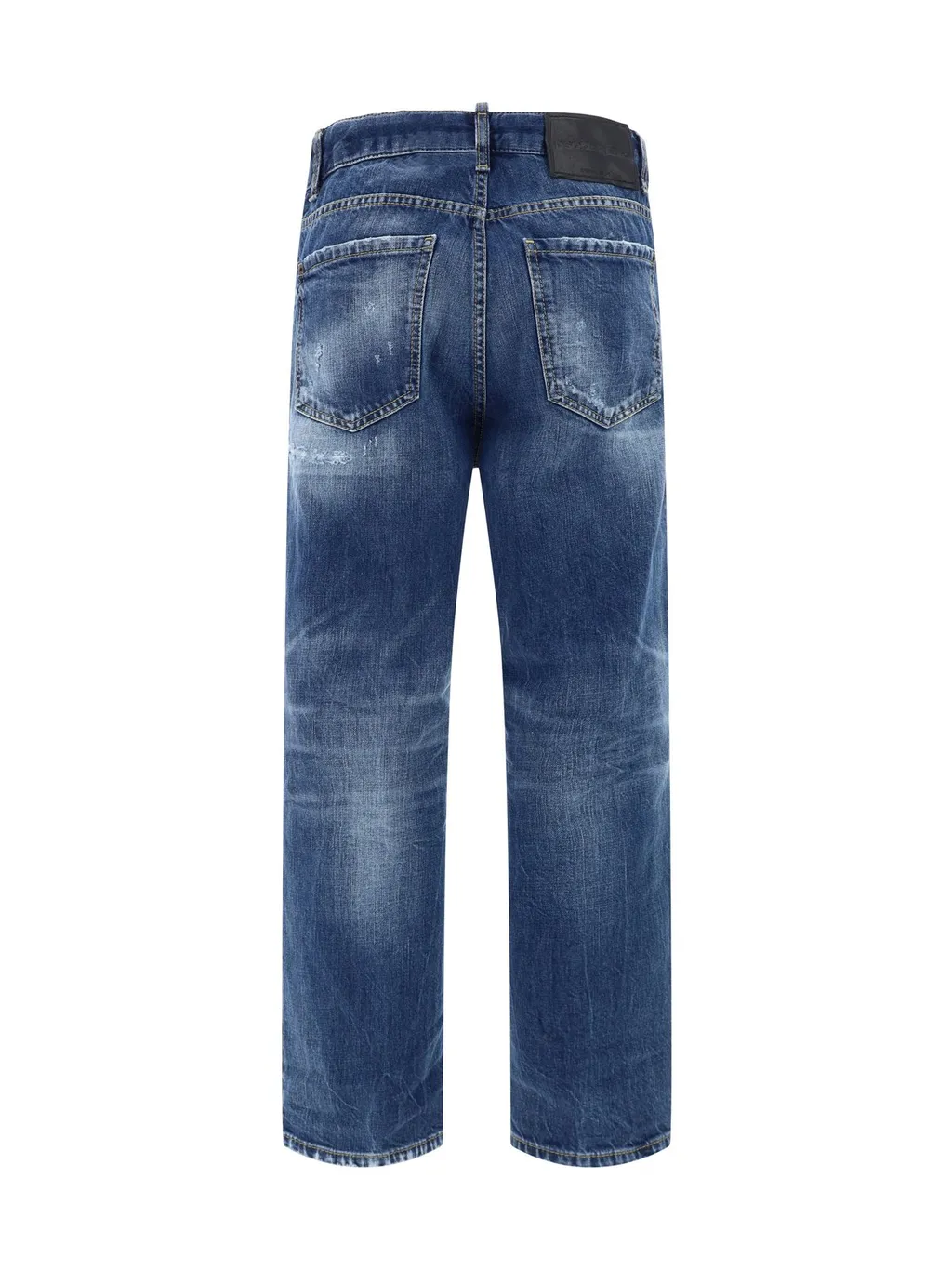 Distressed Straight-Leg Boston Jeans
