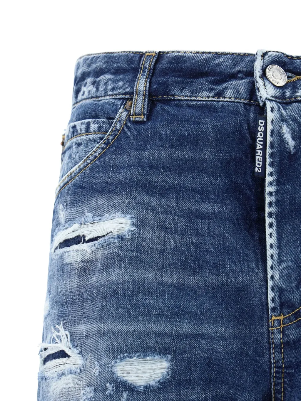 Distressed Straight-Leg Boston Jeans