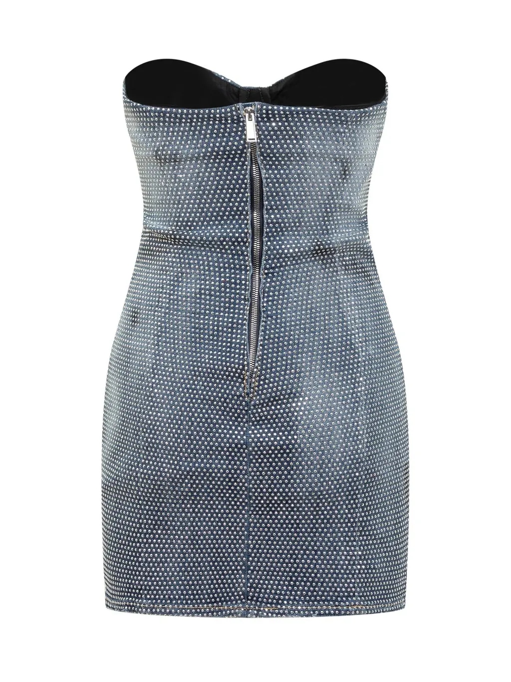 Embellished Denim Bustier Mini Dress