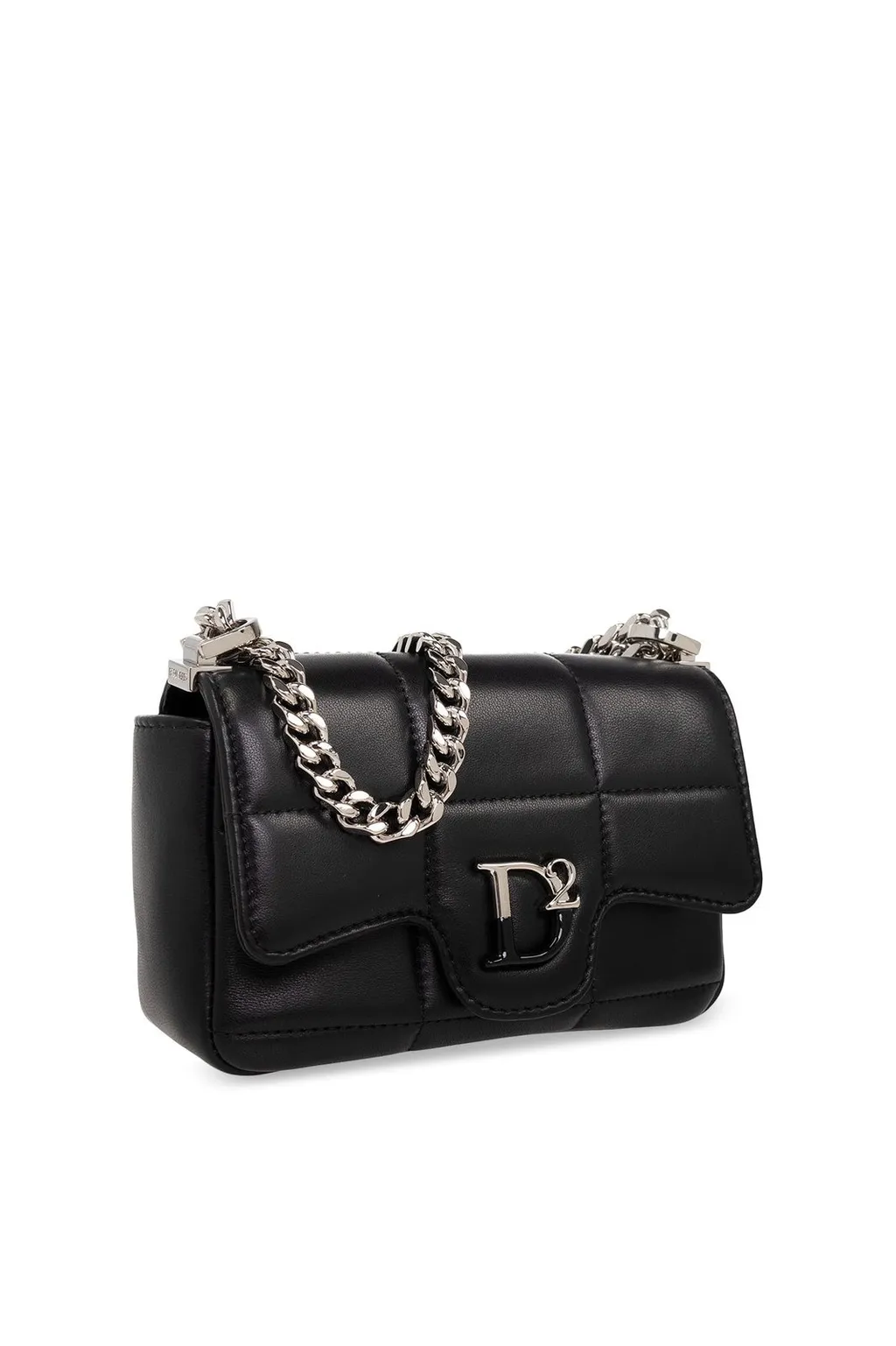 Logo-Plaque Quilted Chain-Linked Crossbody Bag