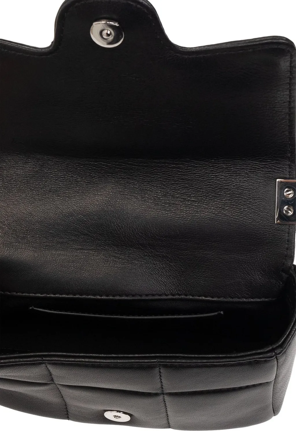 Logo-Plaque Quilted Chain-Linked Crossbody Bag