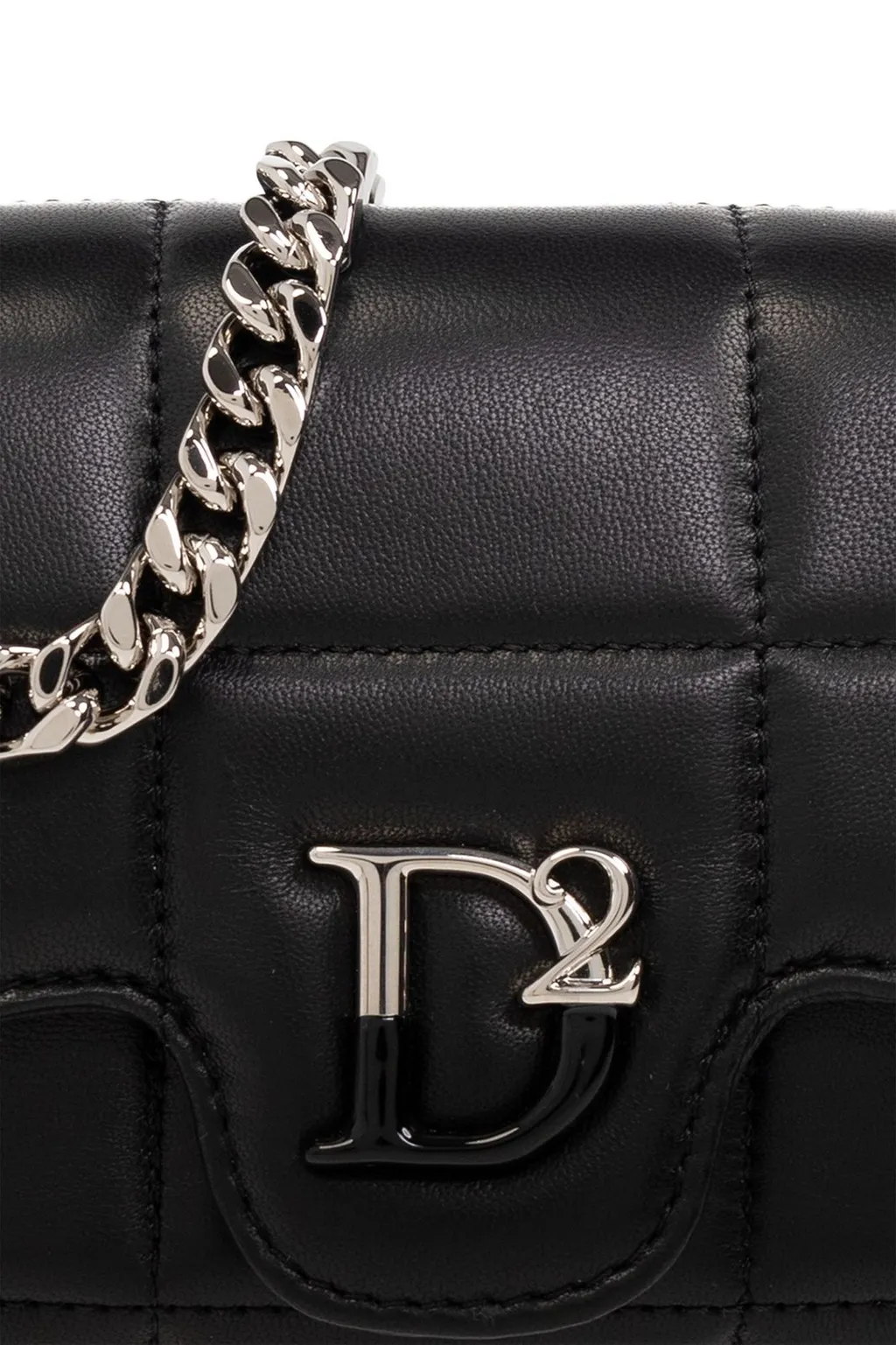 Logo-Plaque Quilted Chain-Linked Crossbody Bag