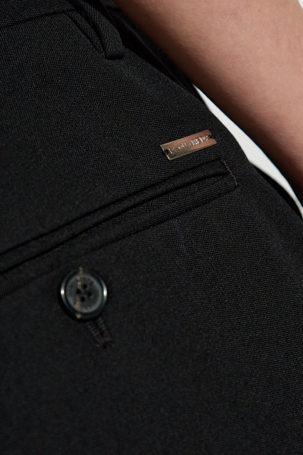 Mid-Rise Straight-Leg Tailored Trousers