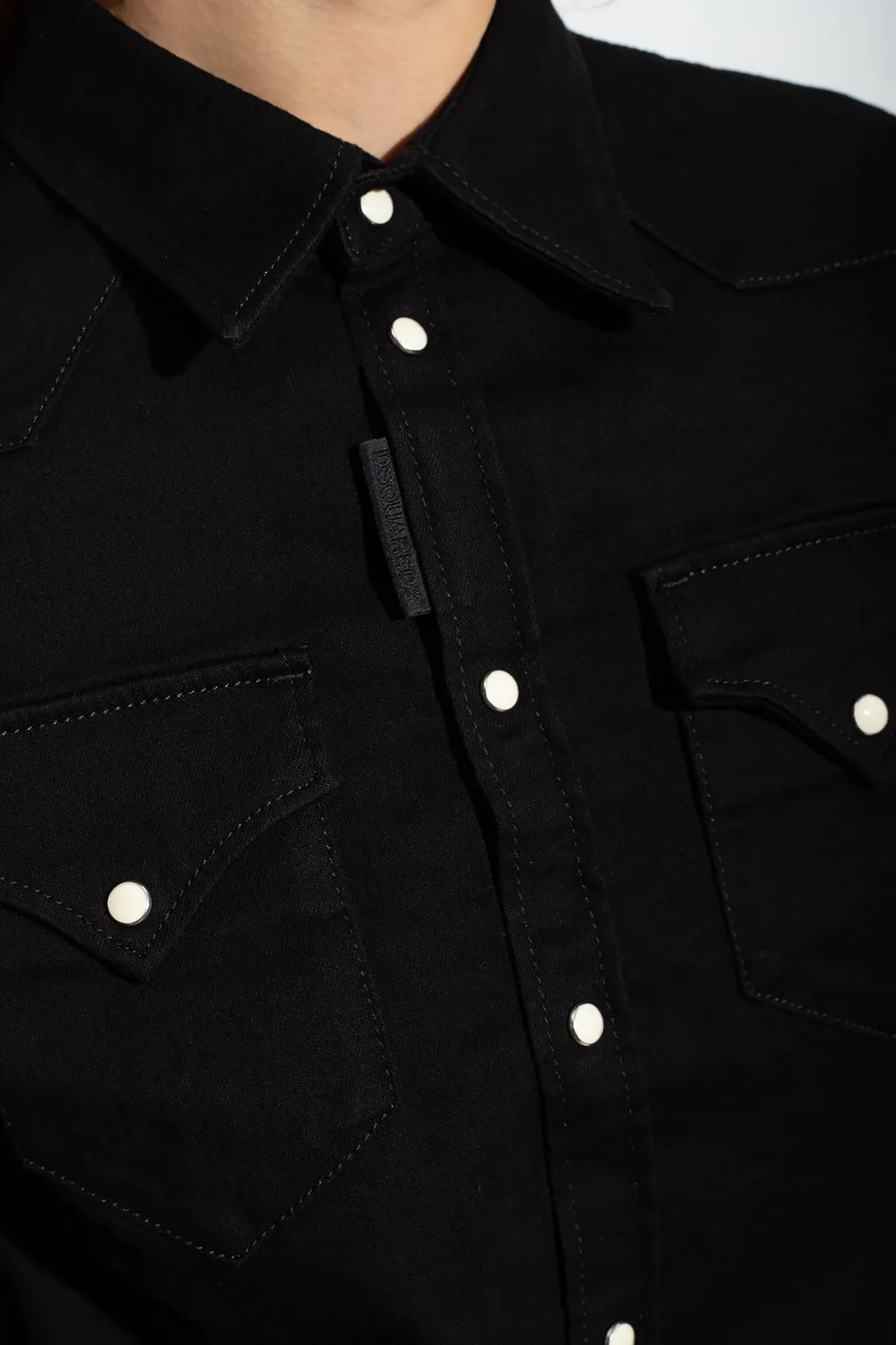 Collared Button-Up Cropped Shirt