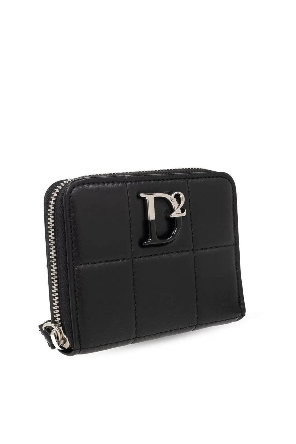 Logo-Plaque Zip-Around Quilted Wallet