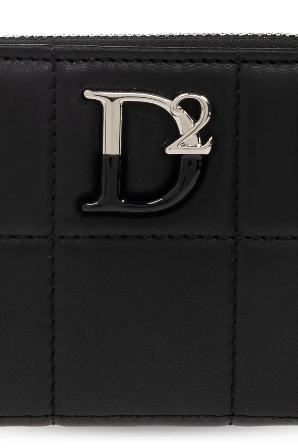 Logo-Plaque Zip-Around Quilted Wallet